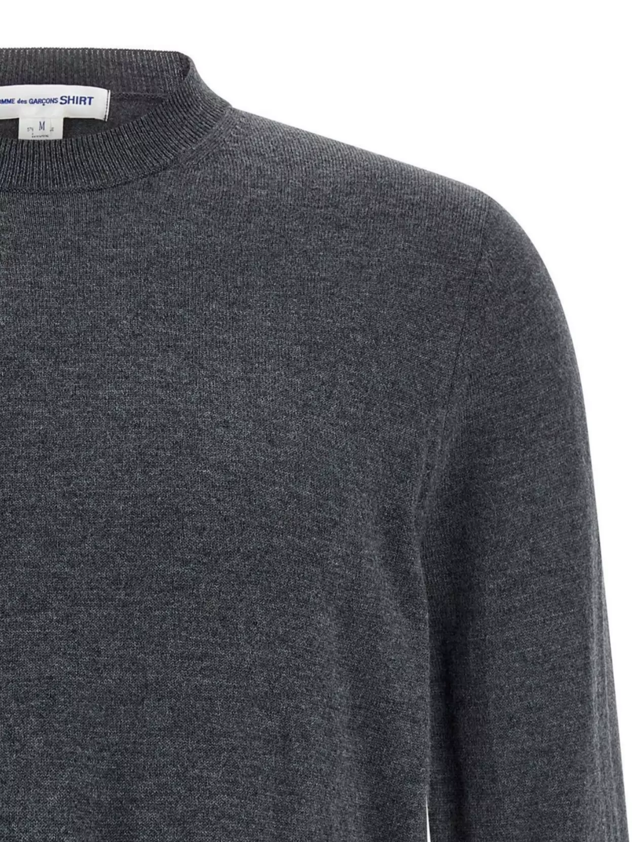 Comme Des Garçons Graphic Design Crew Neck Long Sleeve Sweater In Gray