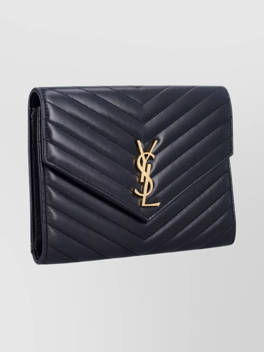 Saint Laurent Chevron Quilted Envelope Flap Pouch