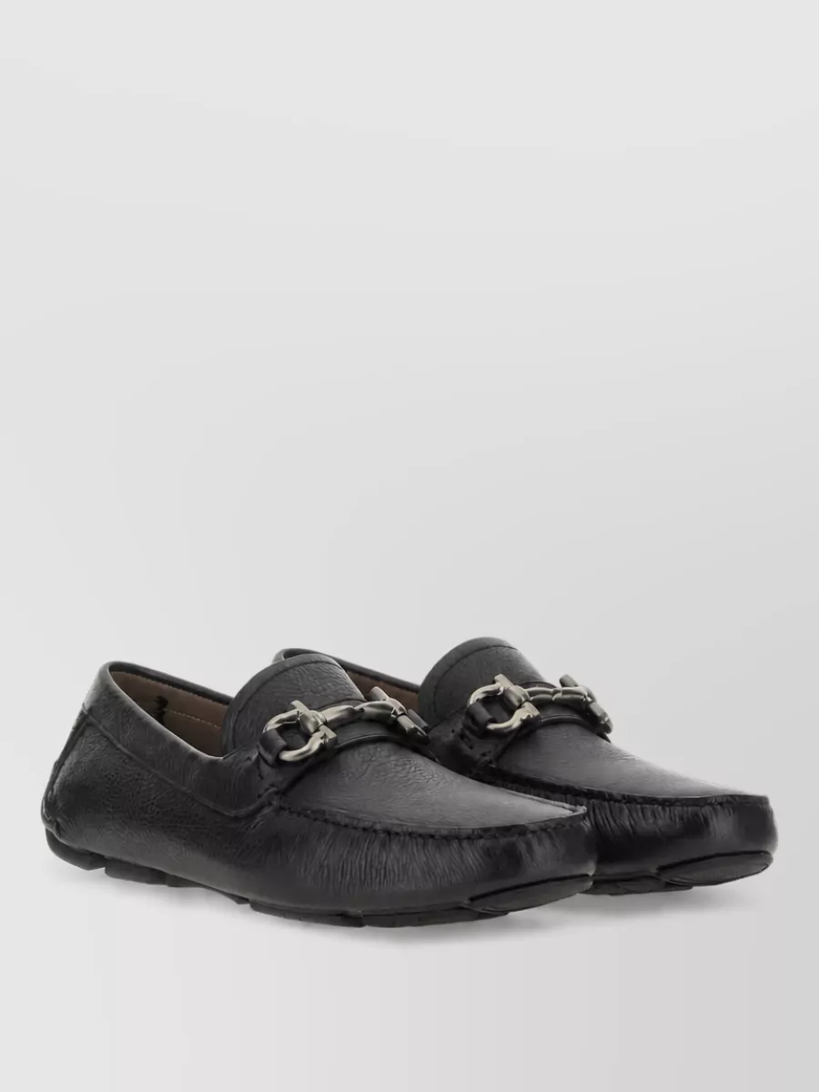 Ferragamo leather boat shoes