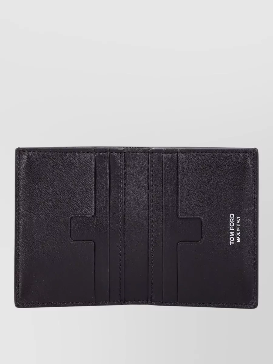 Tom Ford Nubuk Bifold Card Holder Crocodile Texture