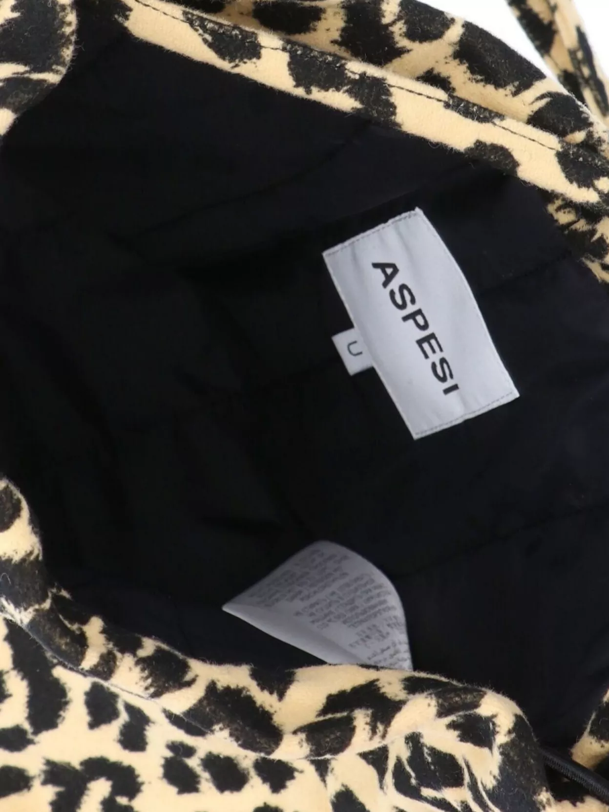 Aspesi Top Handle Clutch Bag With Leopard Print