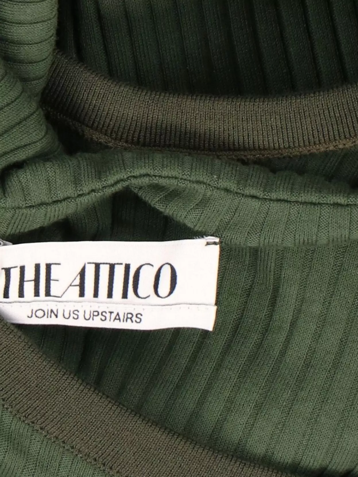 Attico Asymmetric Ribbed Strappy Sleeveless Top In Green