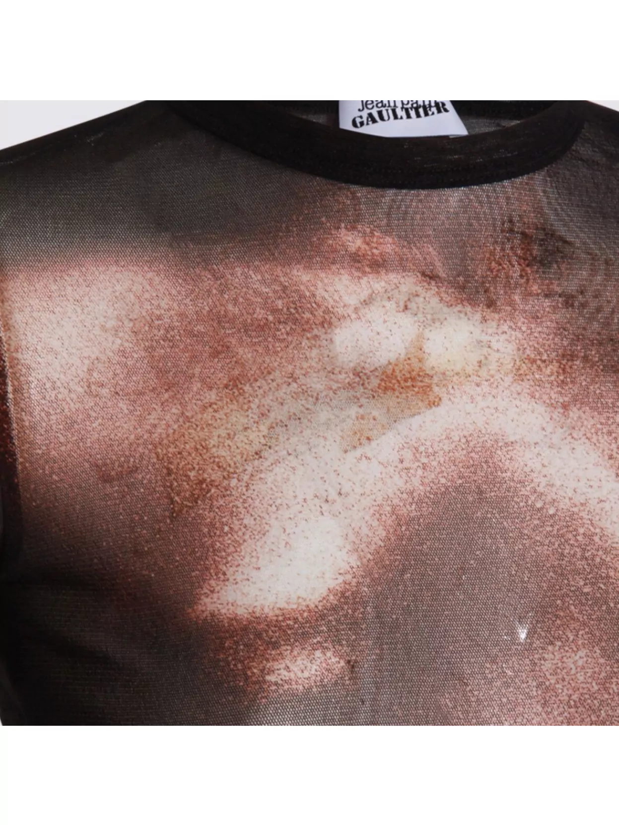 Jean Paul Gaultier Sleeves Long Crew Neck Fitted Sheer Graphic