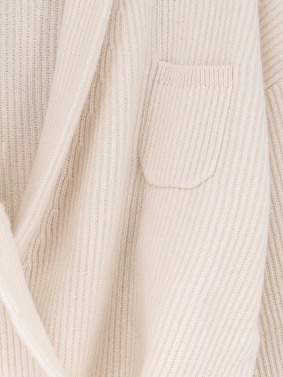 Brunello Cucinelli Cashmere Ribbed Wrap Cardigan