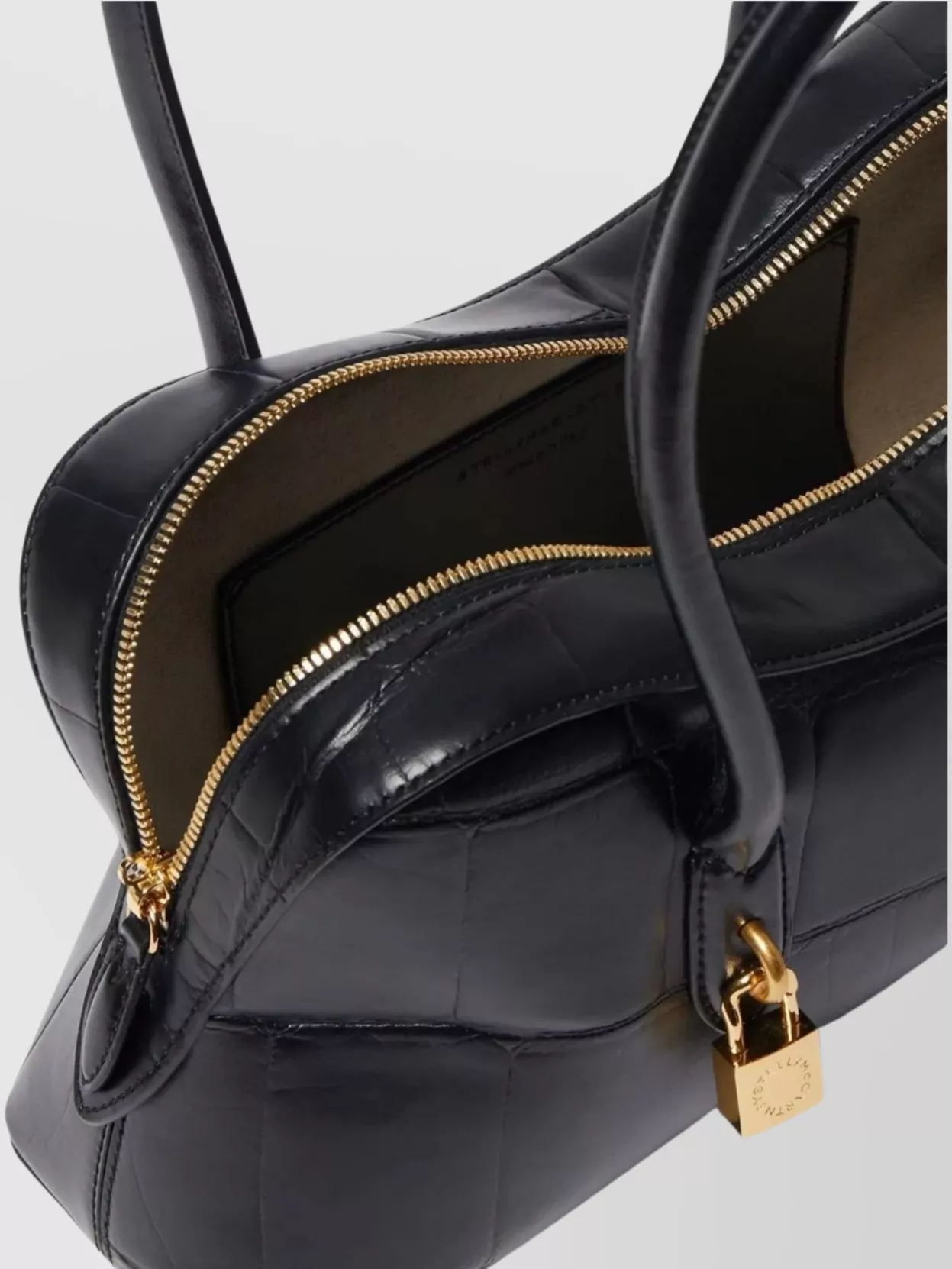 Stella Mccartney Croc-Embossed Shoulder Bags Padlock Detail