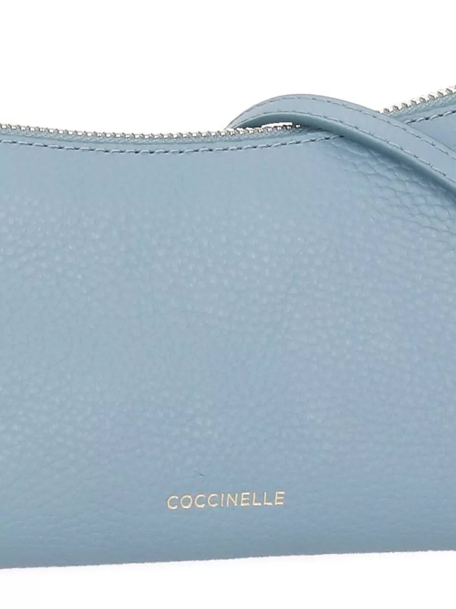 Coccinelle Shoulder Bag Pebbled Leather Adjustable Chain Strap
