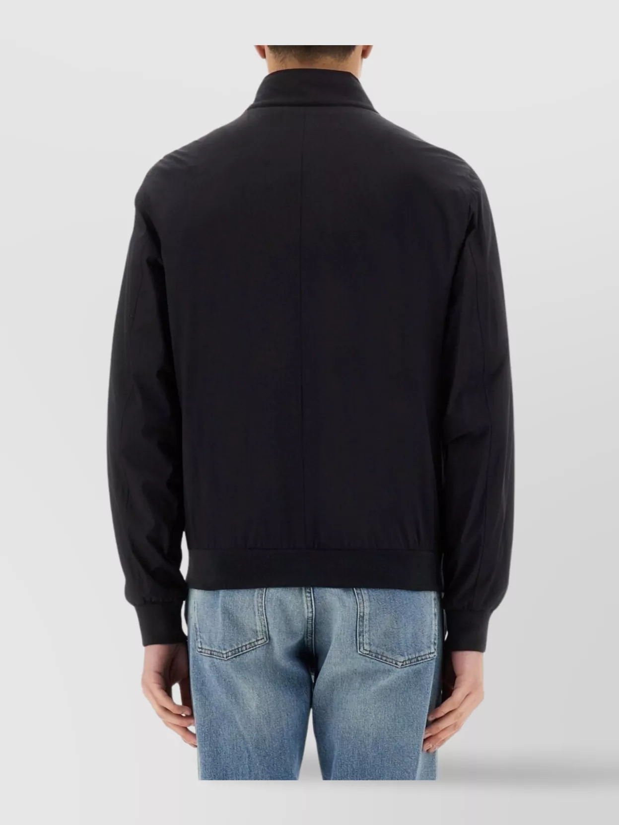 Moorer Ribbed Cuffs High Collar Side Pockets