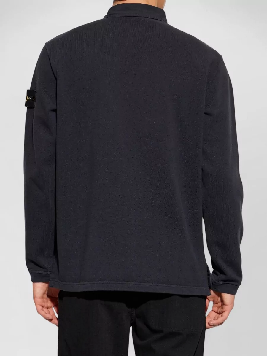 Stone Island Cotton Long-Sleeve Polo Shirt
