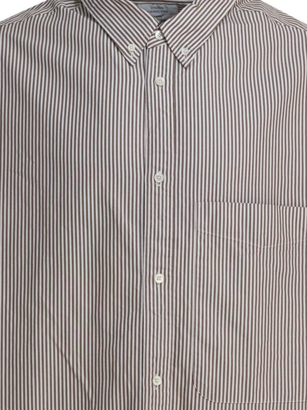 Beams Plus Long Sleeve Shirt With Button-Down Collar And Pocket