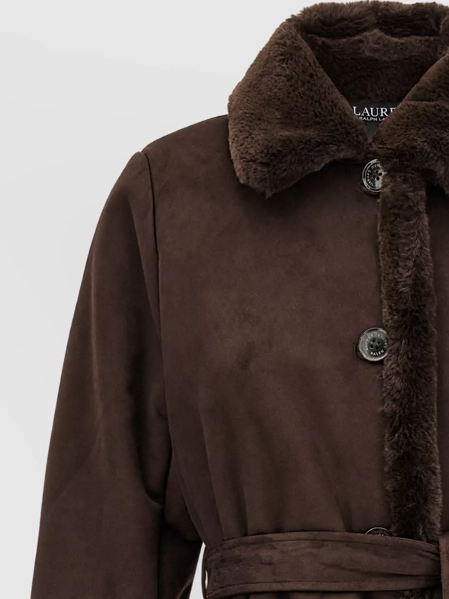 Lauren Ralph Lauren Shearling Effect Belted Coat