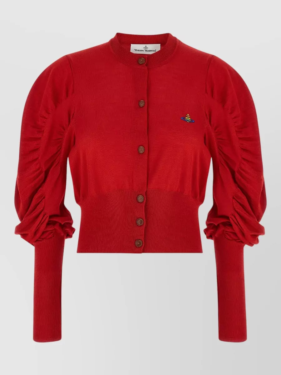Vivienne Westwood Wool silk cropped draped long-sleeve cardigan