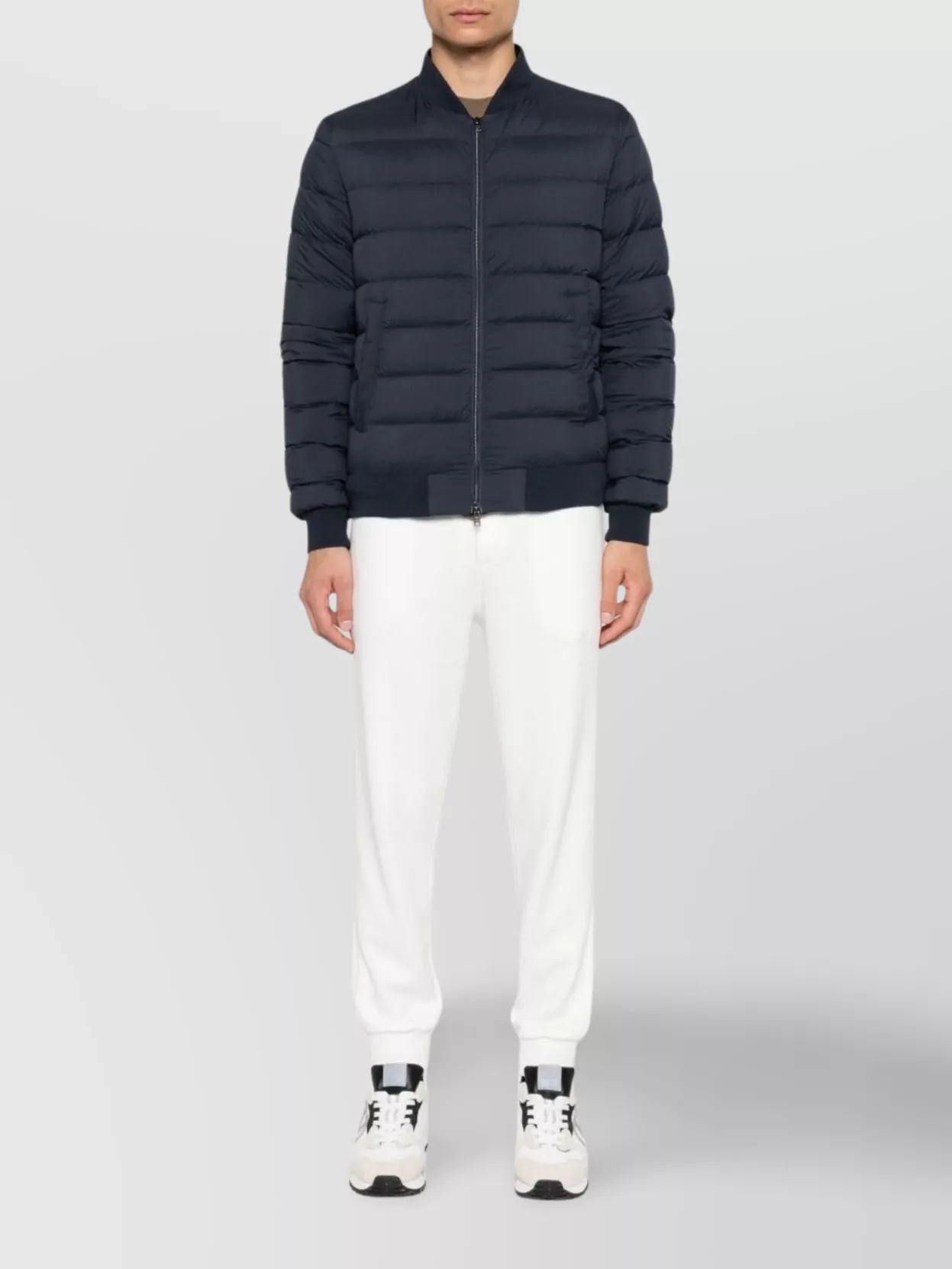 Herno Midnight Blue Goose Down Padded Jacket In Black