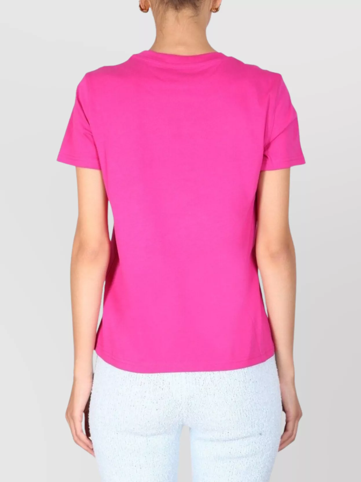 Moschino Logo Graphic Print Crew Neck T-shirt In Pink