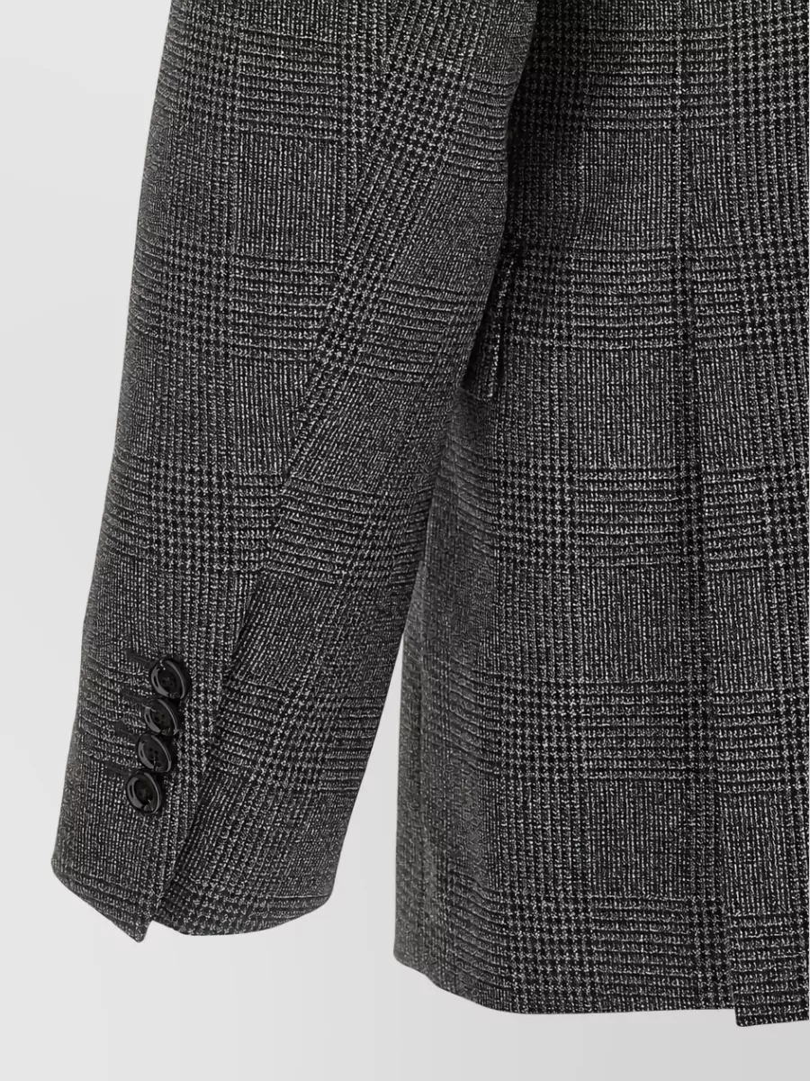 Lardini virgin wool prince of wales double breasted coat