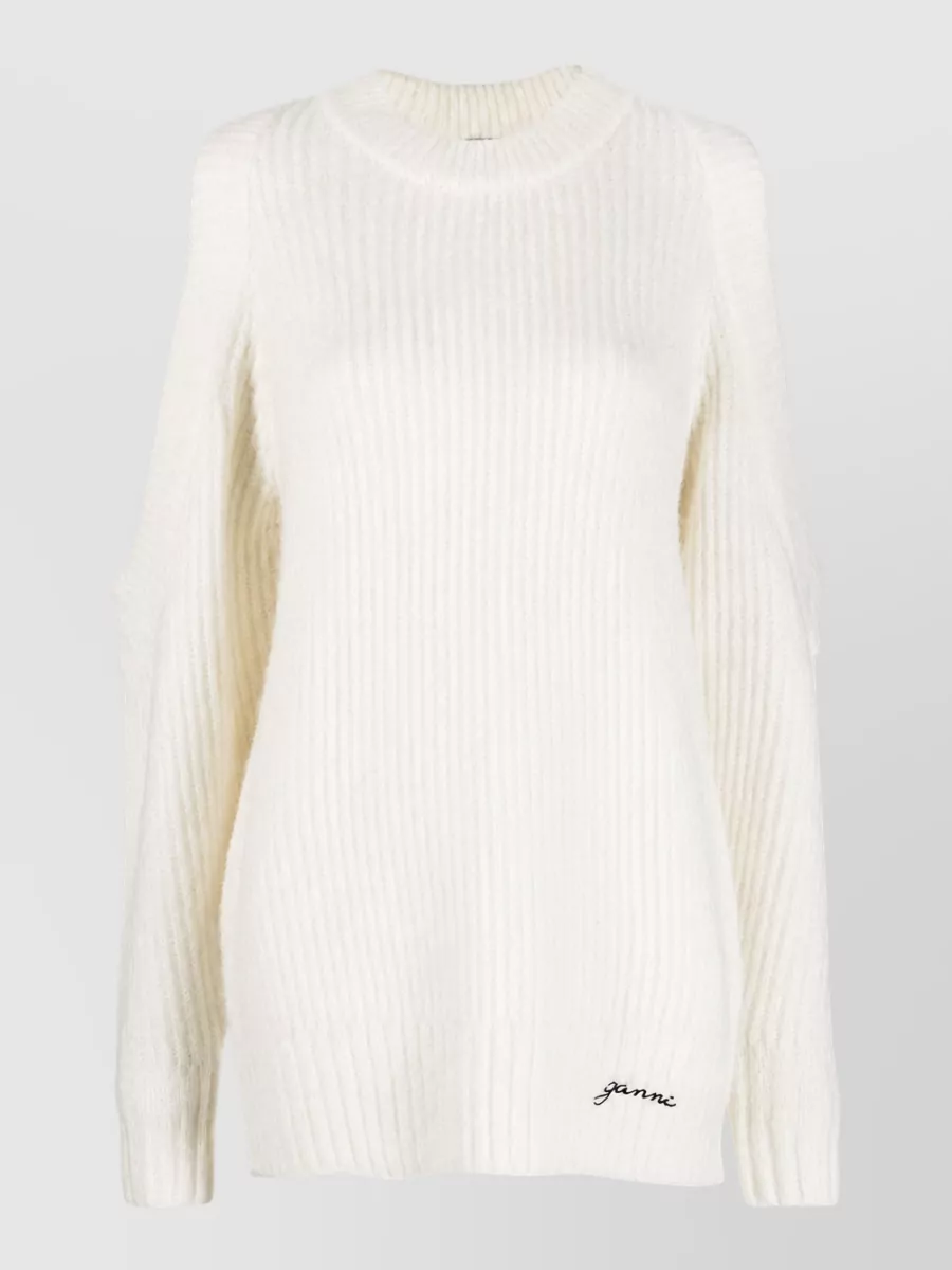Ganni logo-intarsia jumper