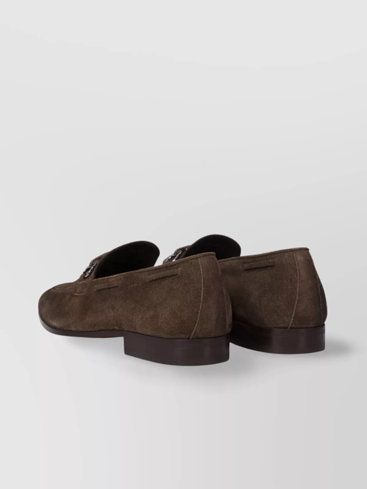 Ferragamo Almond Toe Suede Finish Tassel Loafers