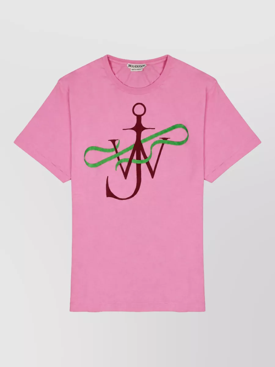 Jw Anderson Logo Crew Neck Graphic Print T Shirt