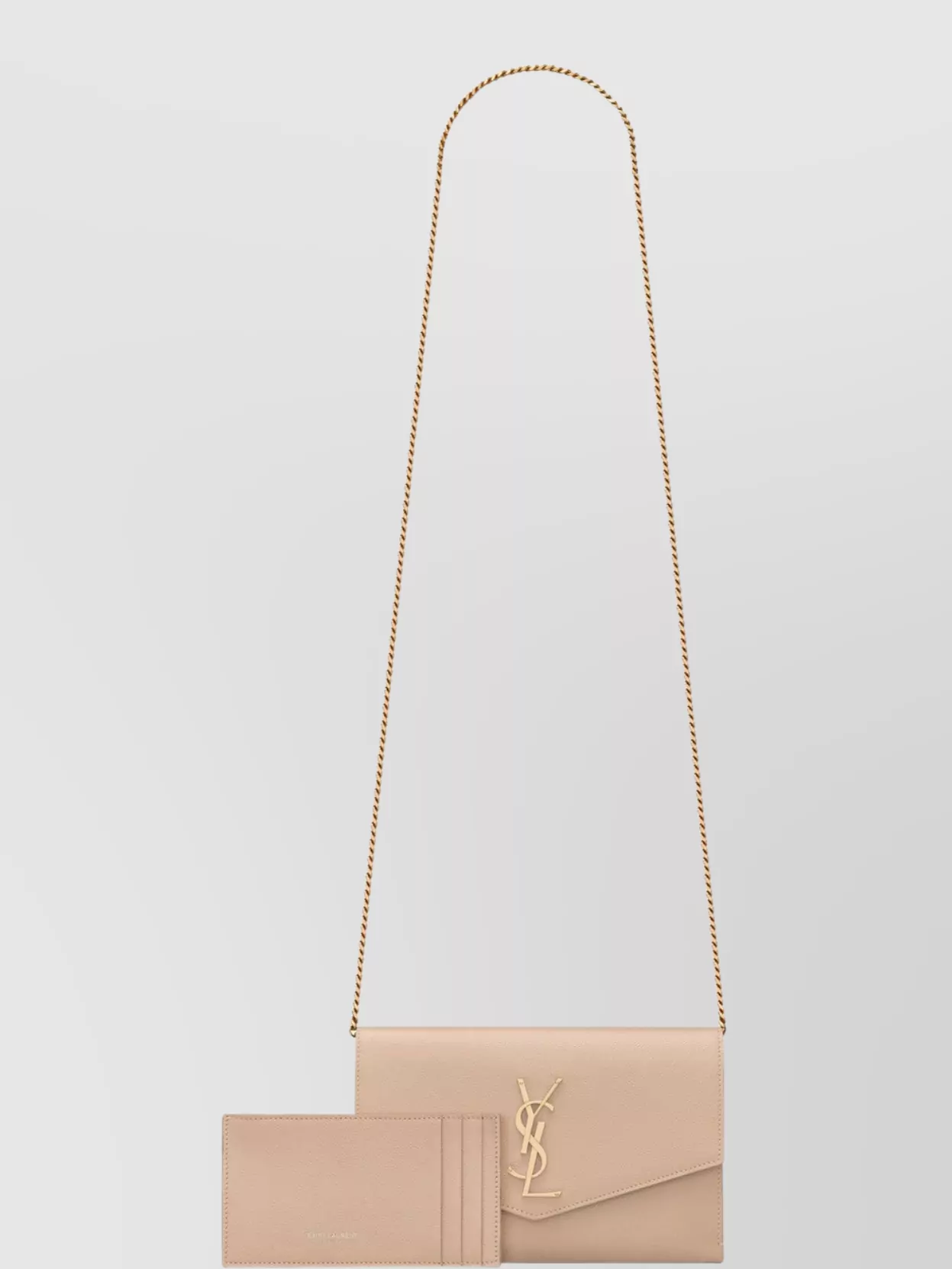 Saint Laurent Chain Clutch Bag In Grain De Poudre Leather