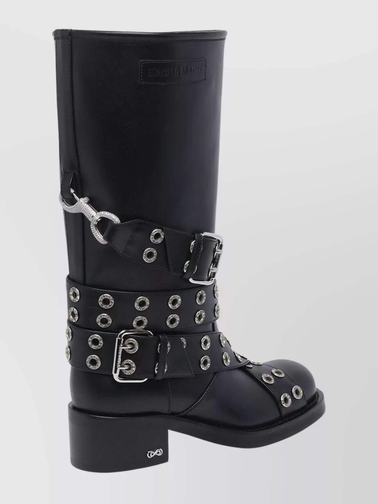 Mach & Mach Vintage Leather Combat Ankle Boots With Buckles