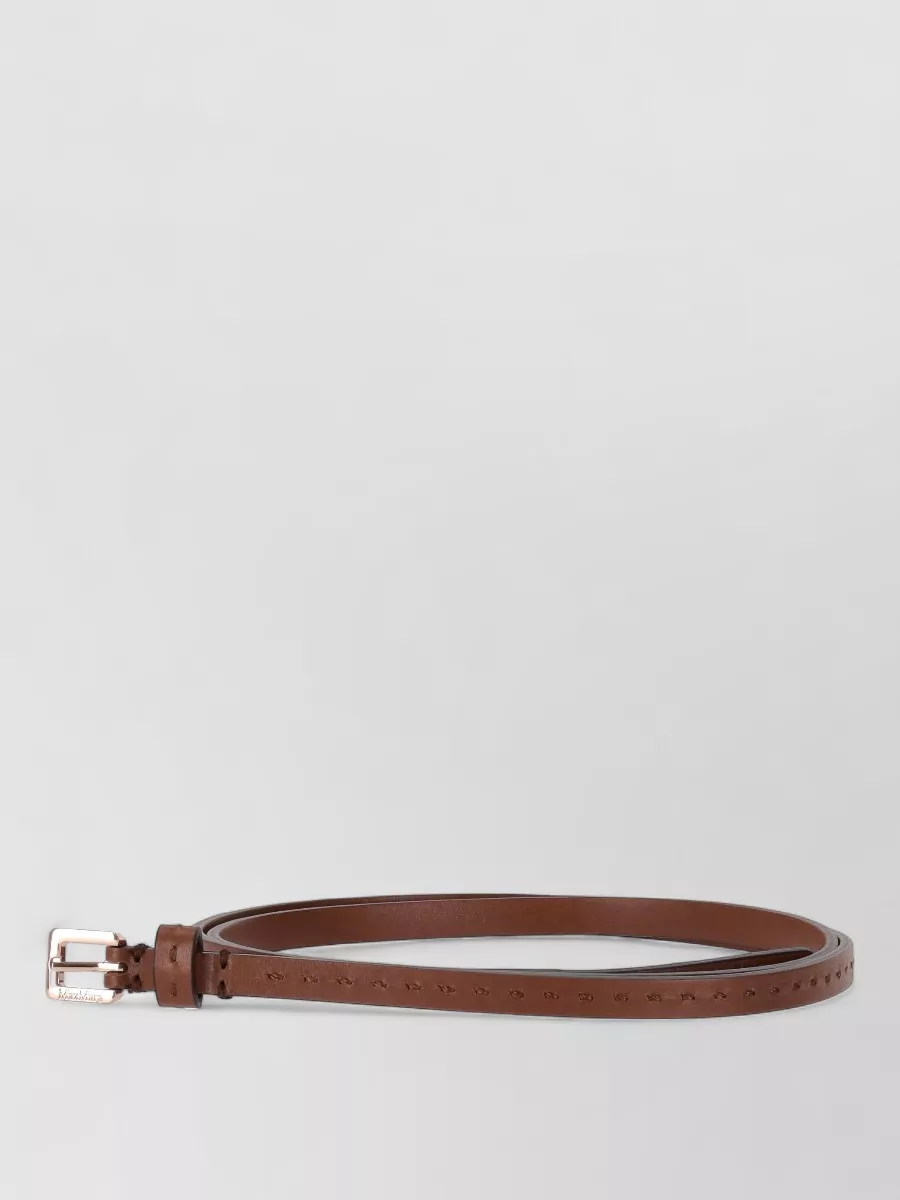 Max Mara Slim Perforated Belt Shoulder Strap Style In Brown