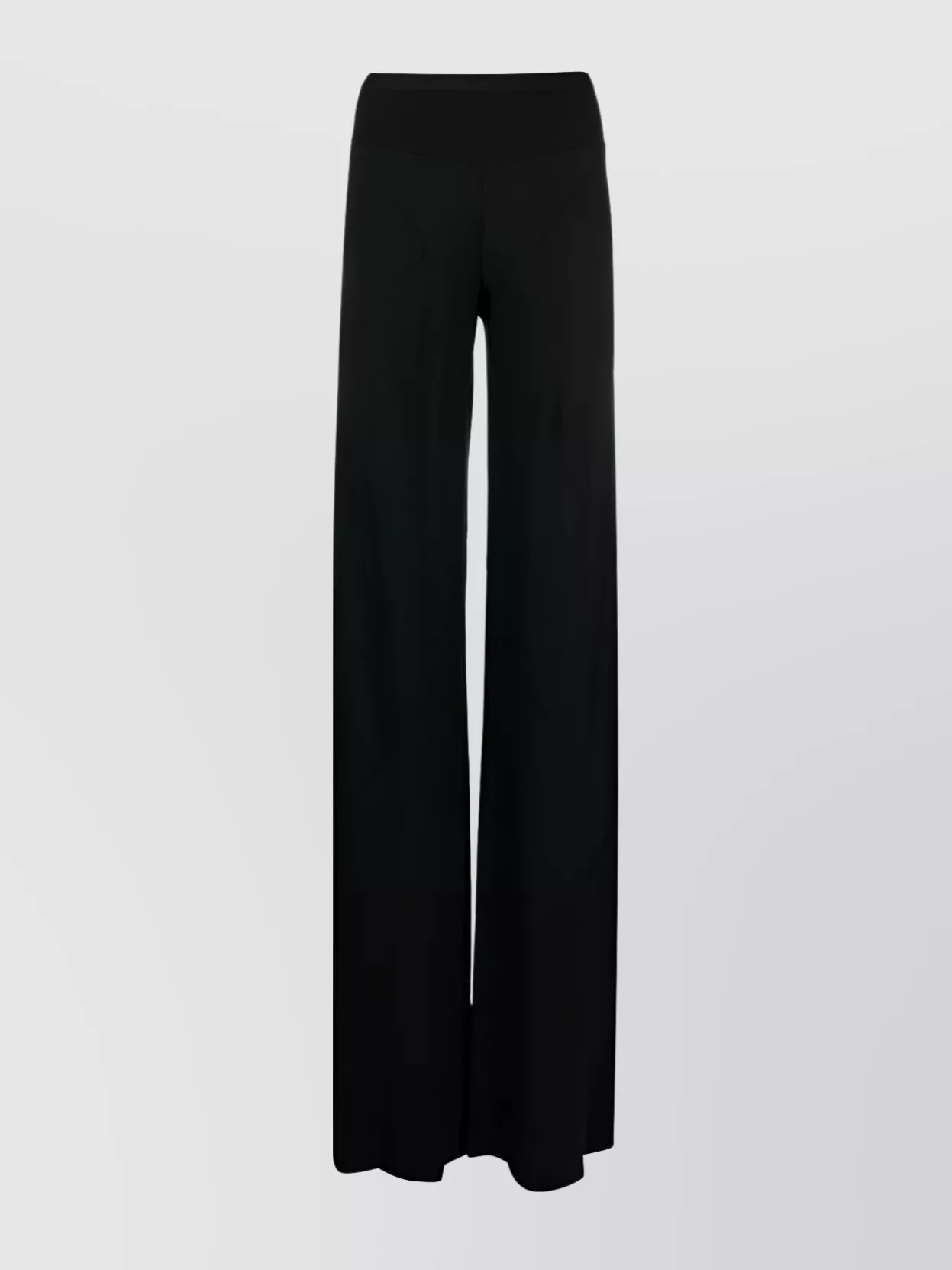 Rick Owens Wide-leg Trousers Ribbed Waistband In Black
