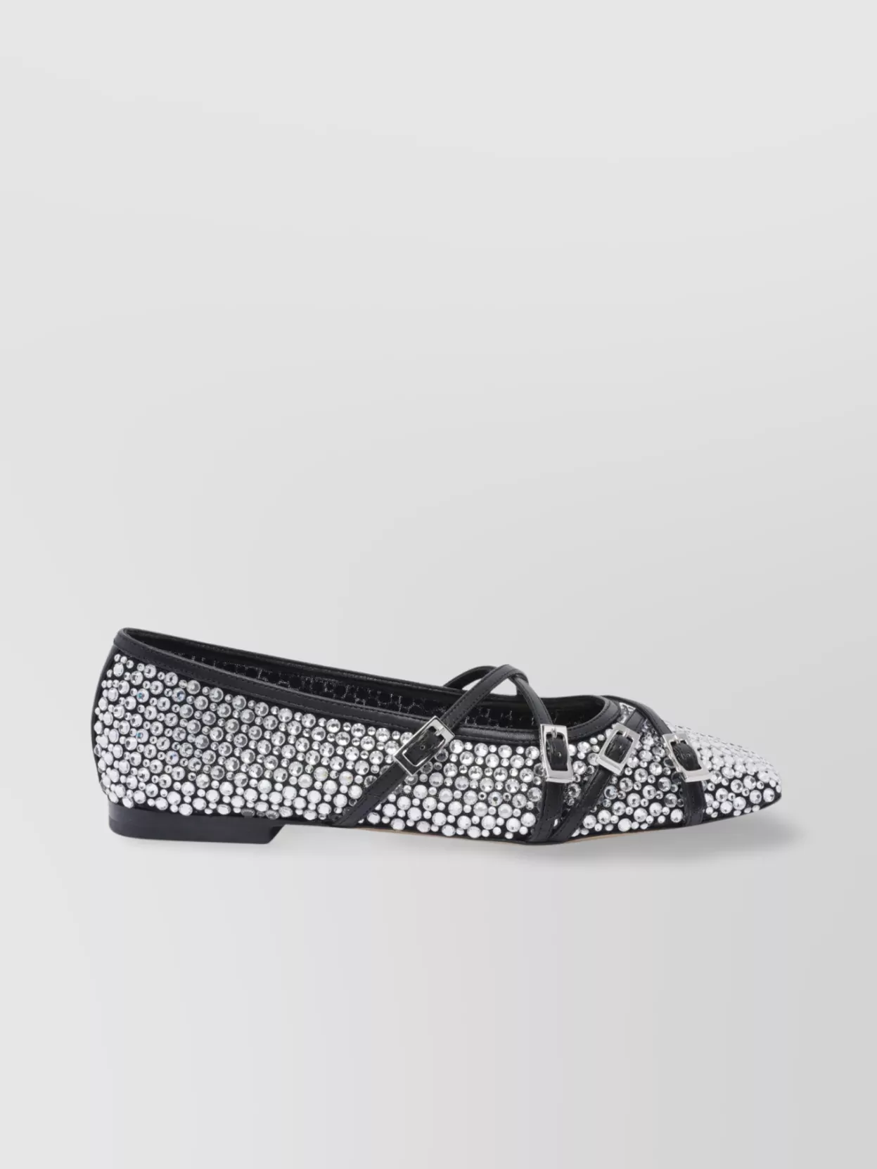 Mach & Mach Crystal Buckle Ballerina Shoes