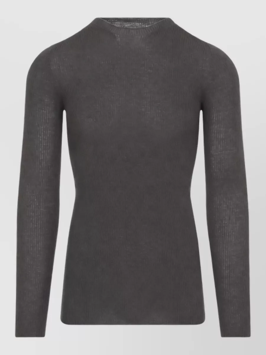 Rick Owens wool ribbed fine-knit long-sleeve t-shirt