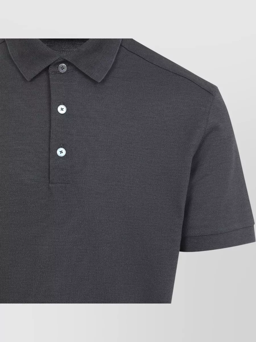 Zegna Silk Cotton Short-Sleeve Polo Shirt