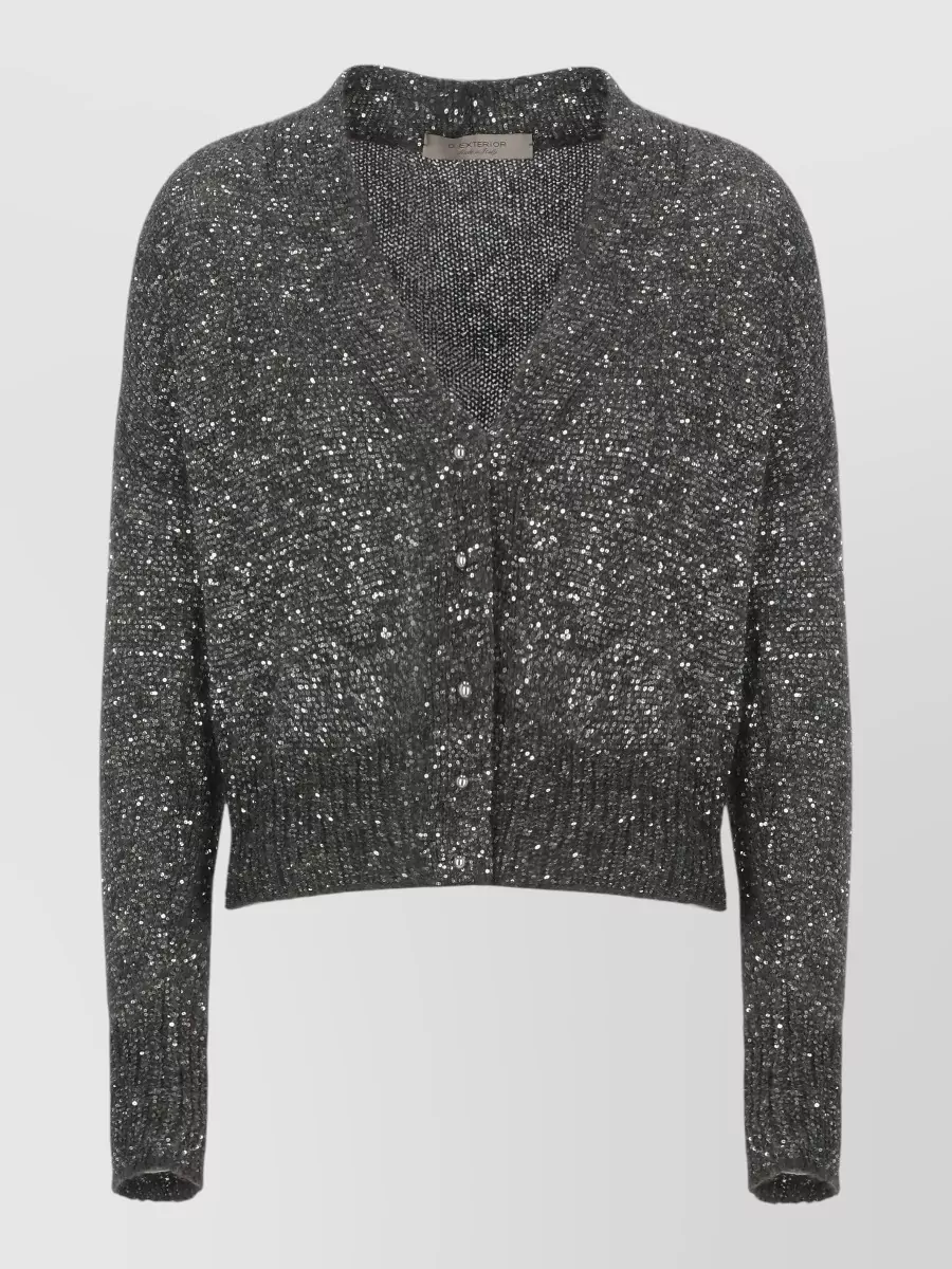 D.exterior Sequin Long-Sleeve Cardigan