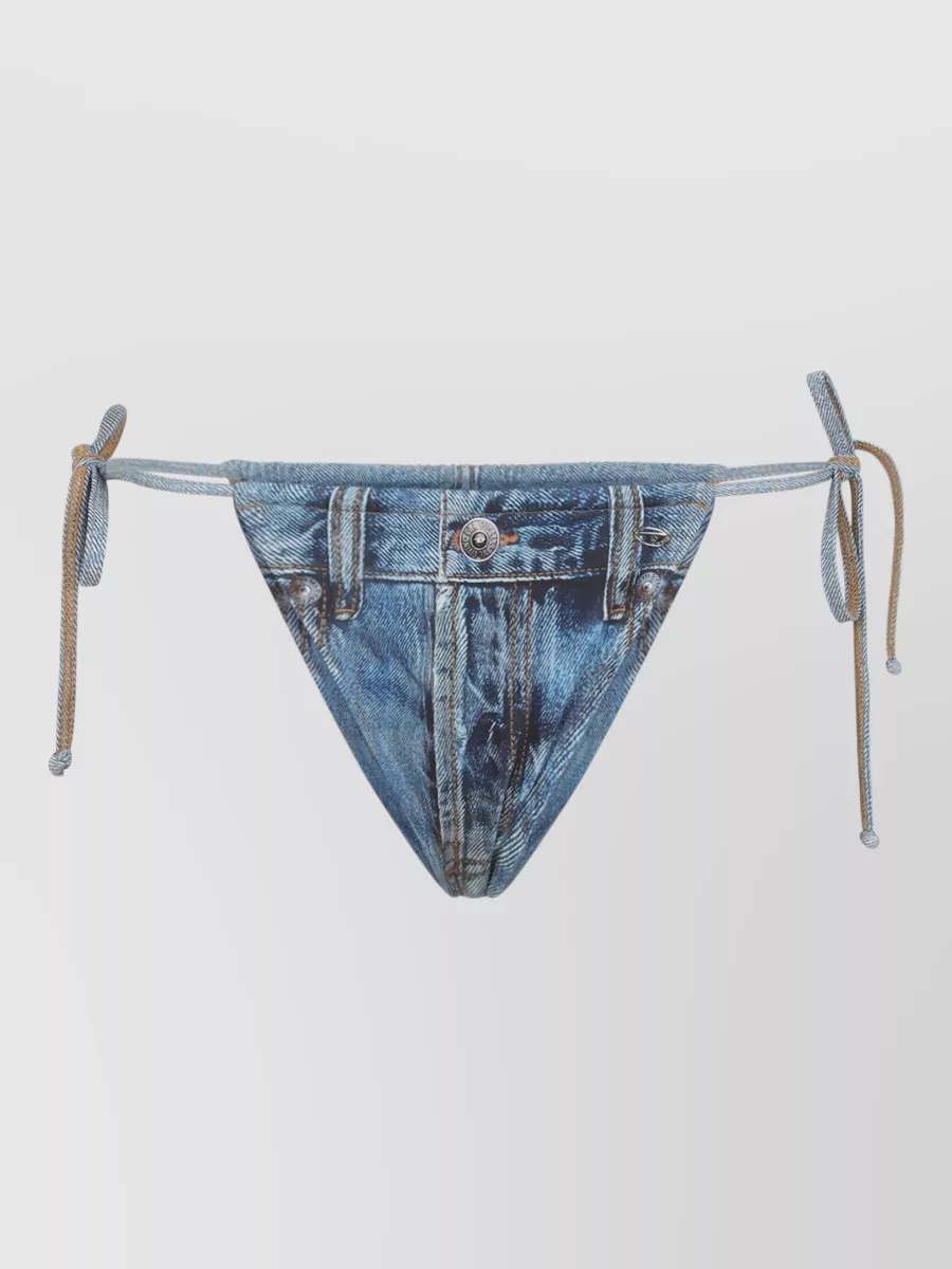 Diesel Jodie Bikini Bottom Denim Look Buttons Pockets