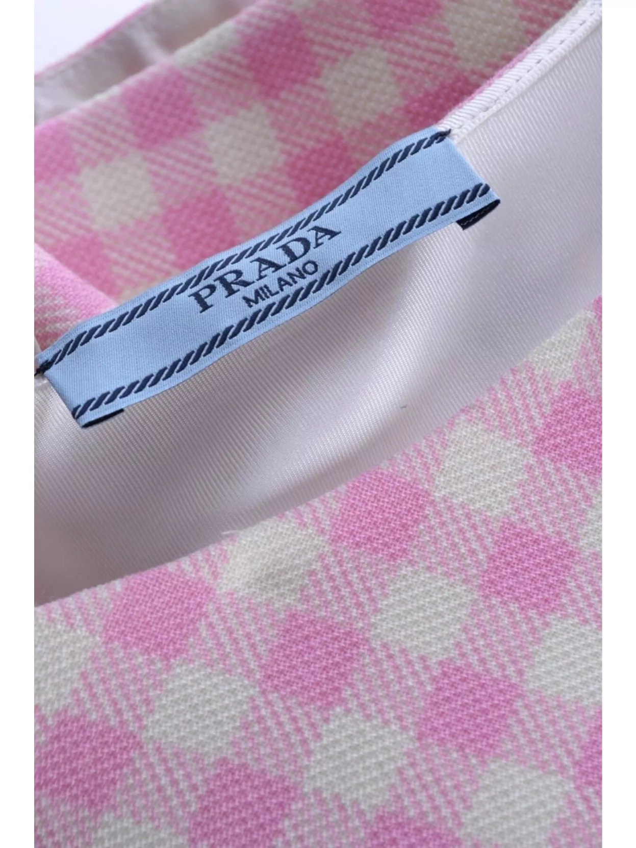 Prada High-Waisted A-Line Skirt Checkered Pattern