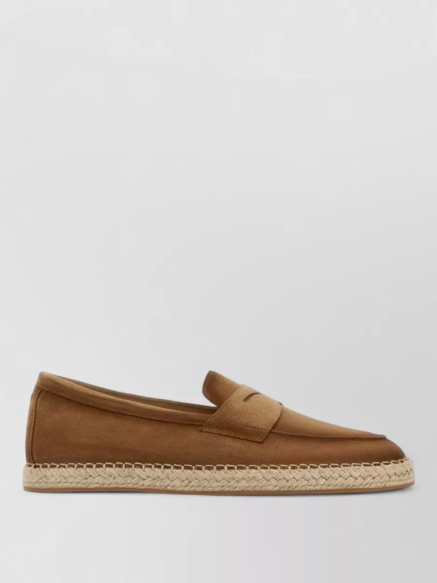 Santoni Suede Leather Espadrilles