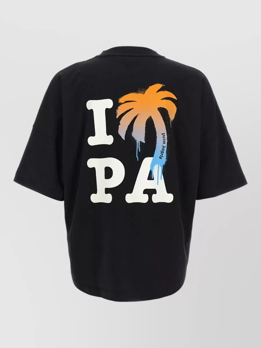 Palm Angels Cotton Oversized Printed T-Shirt