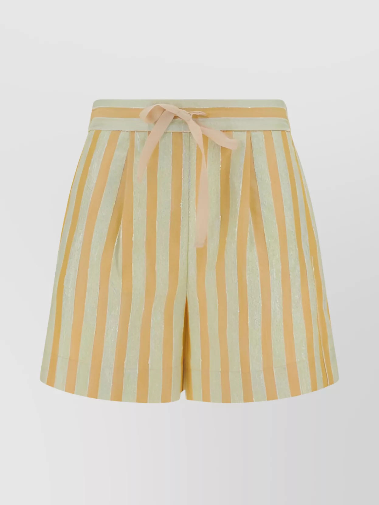 Shop Forte Forte Striped Cotton Linen Bermuda Shorts