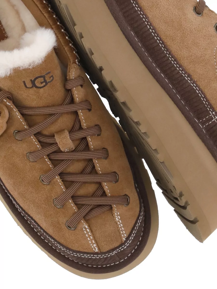 Ugg Leather Lace-Up Low-Top Sneakers