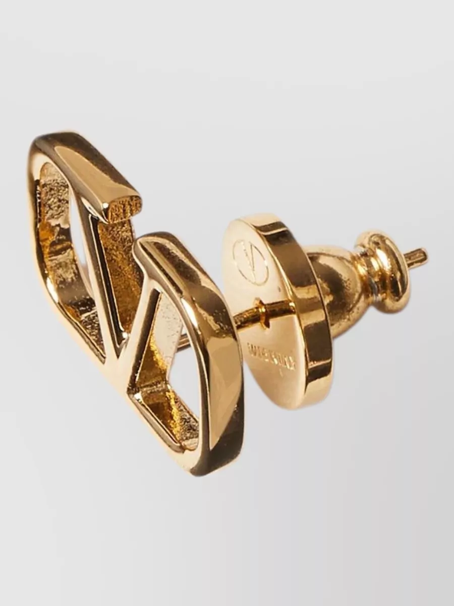 Valentino Garavani Vlogo Stud Earrings In Gold Finish