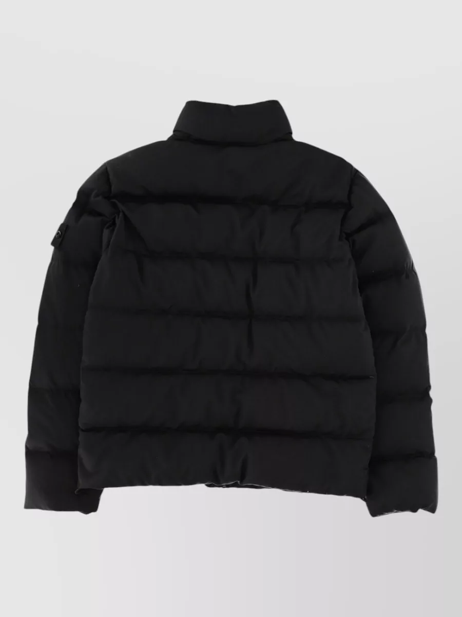 Stone Island Padded High Collar Jacket With Side Pockets