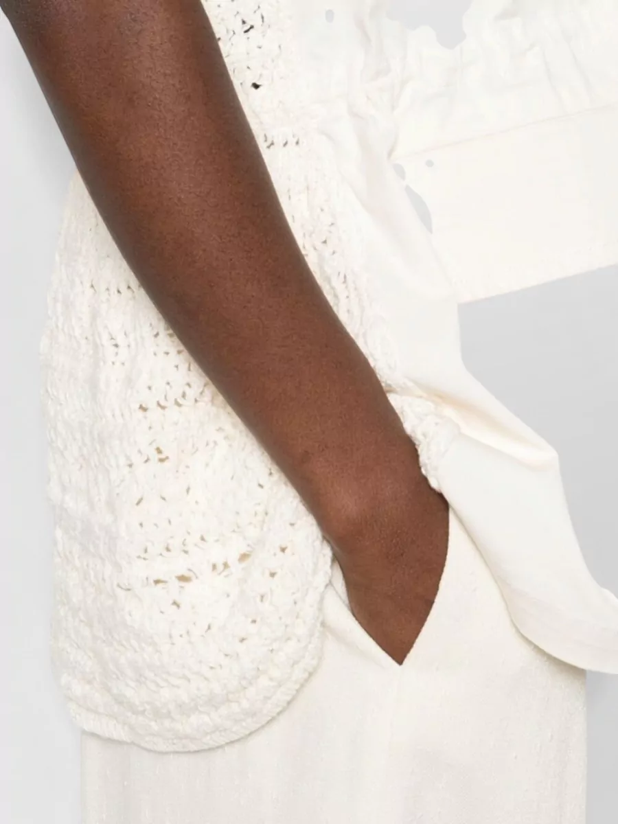 Fabiana Filippi Cotton Gabardine High-Neck Asymmetric Vest
