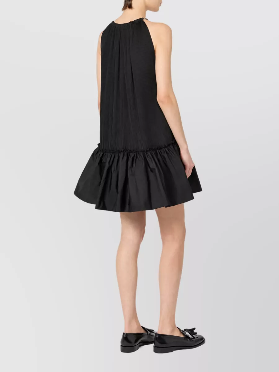 Max Mara Silk Pleated Halterneck Sleeveless Mini Dress