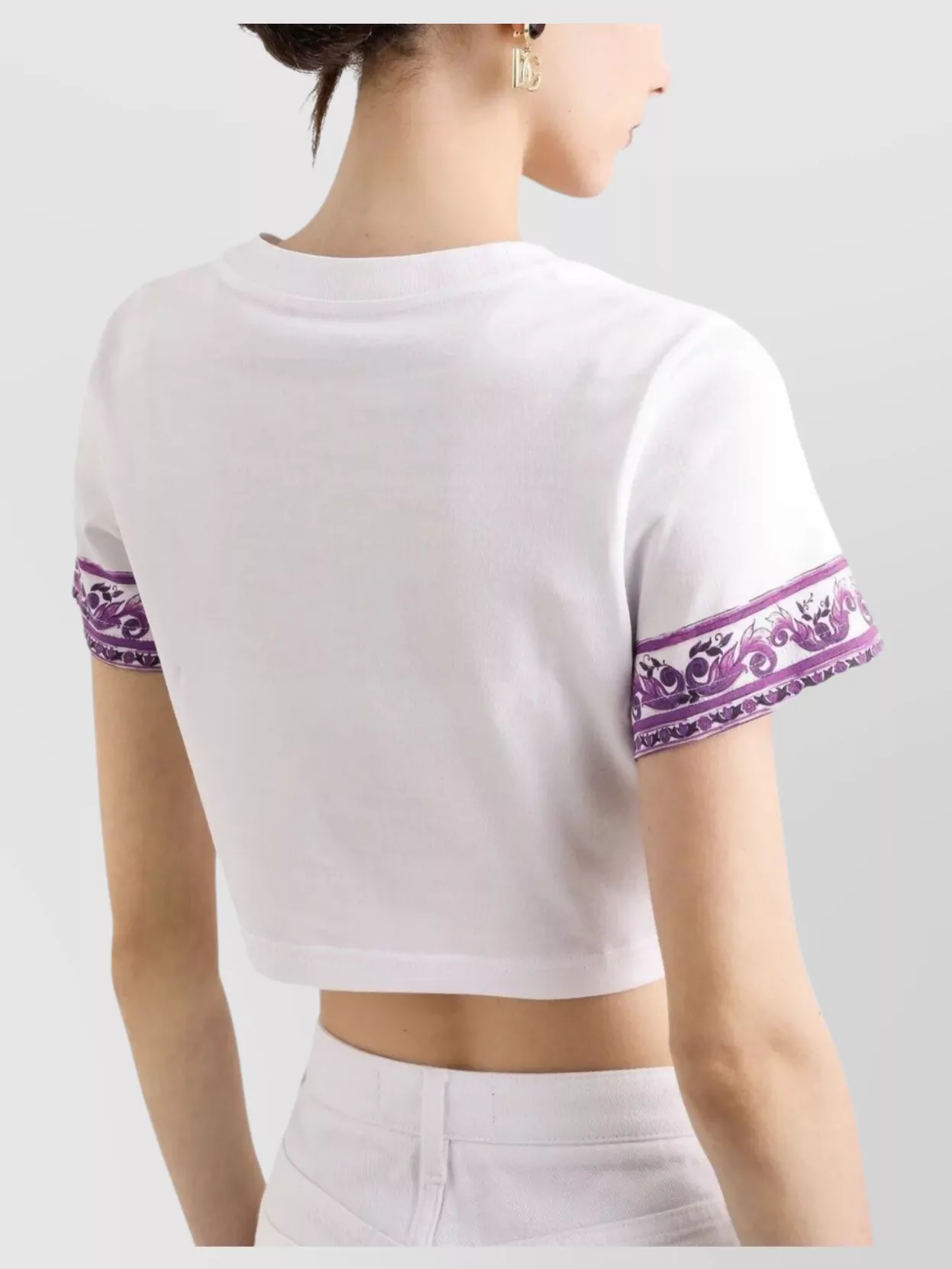 Dolce&Gabbana Cropped Cotton T-Shirt Knot Detail