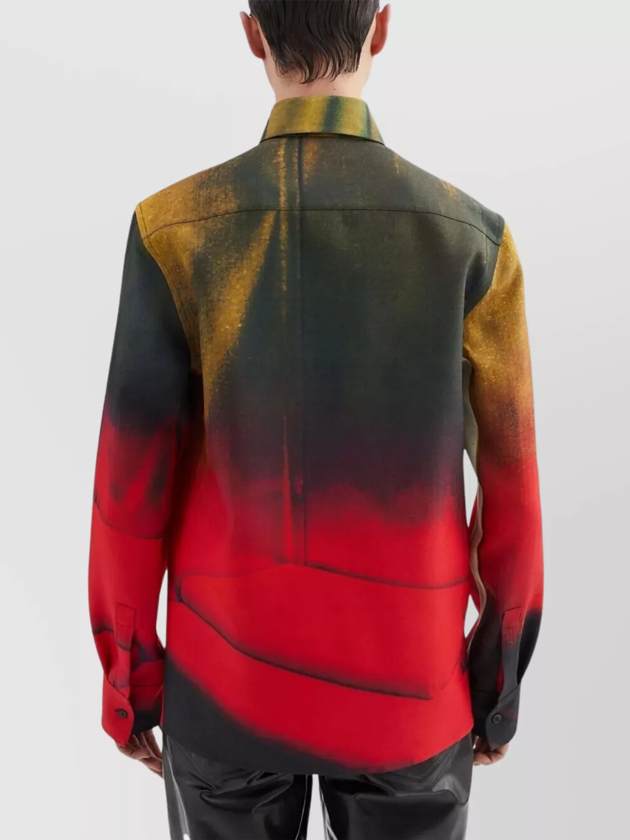 Jil Sander Casual Gradient Long Sleeve Shirt With Buttoned Cuffs In Multi