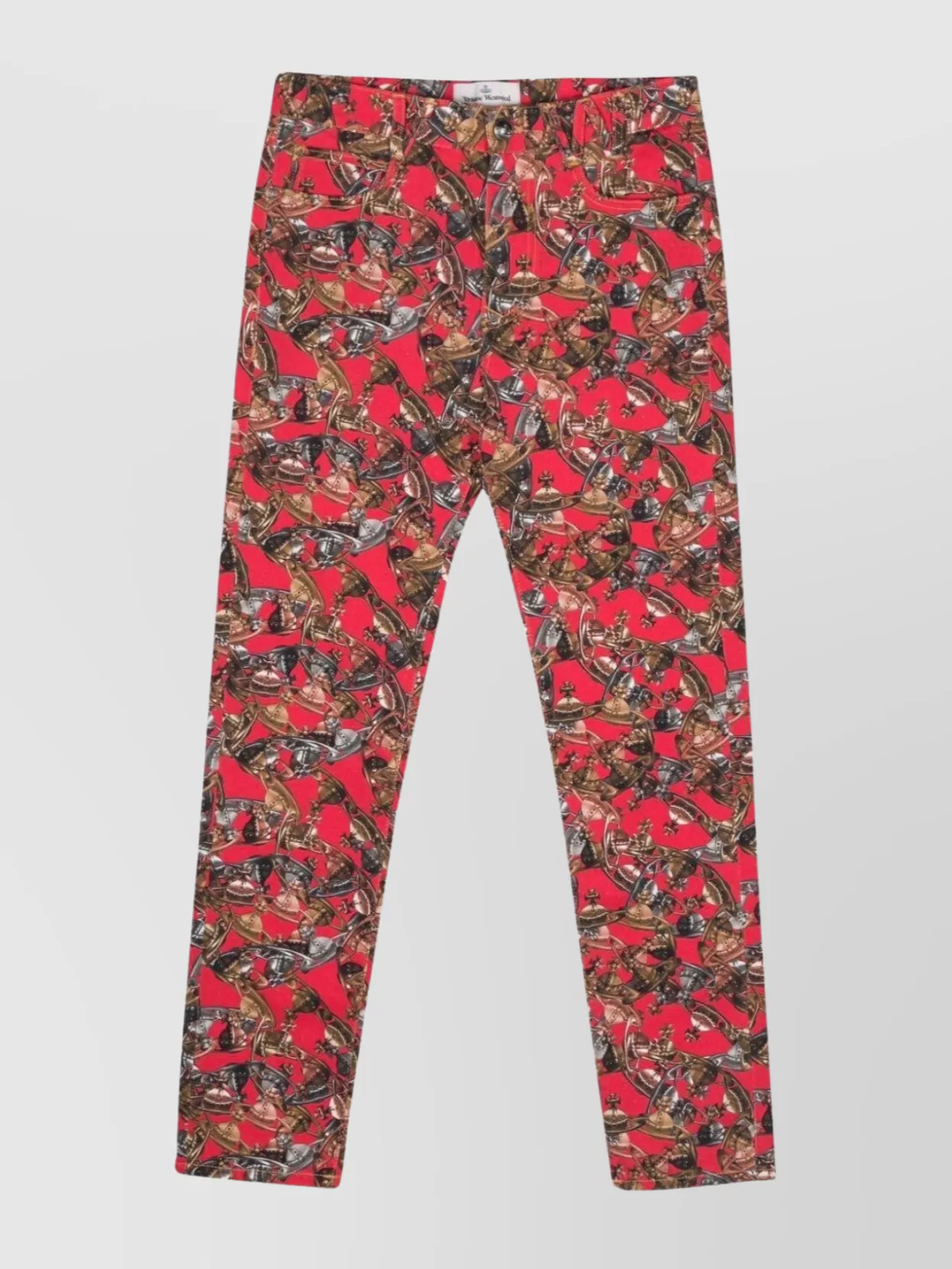 Vivienne Westwood Orb-logo-print Twill Trousers In Brown