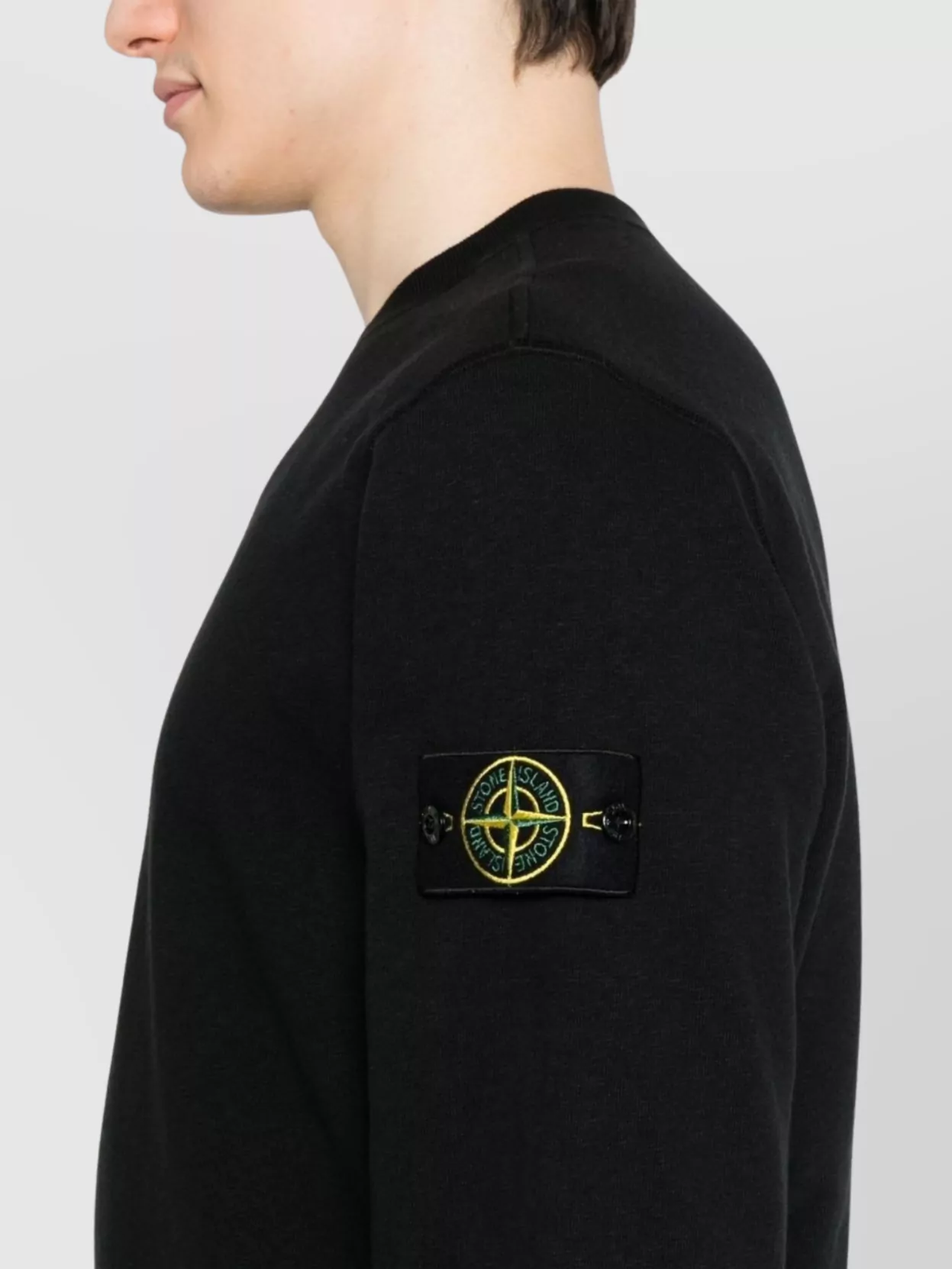 Stone Island Crew Neck Long Sleeve Ribbed Sweatshirt