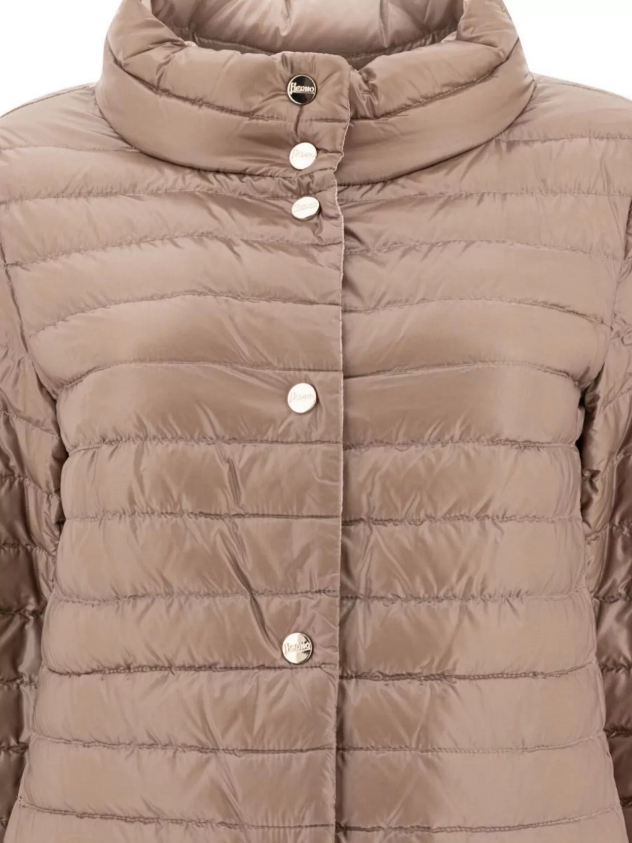 Herno High Collar Longline Quilted Side Pockets Jacket