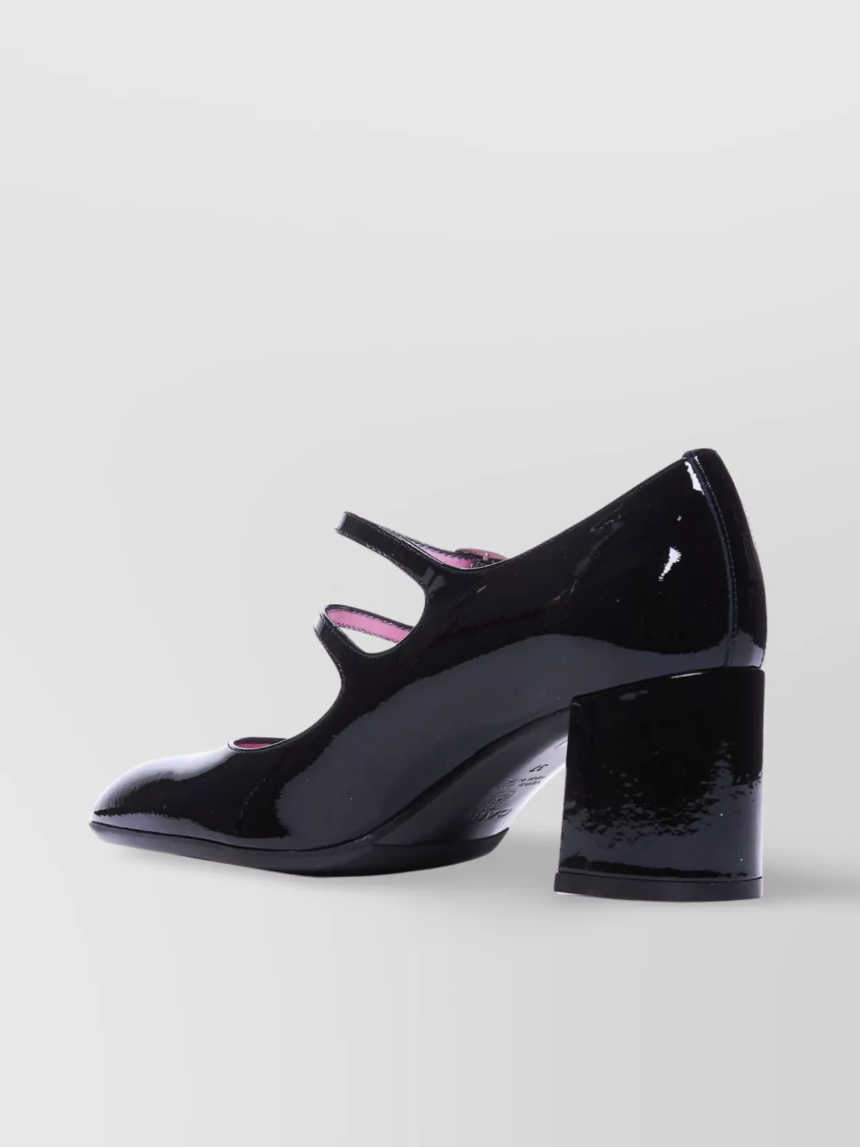 Carel Double Strap Round Toe Block Heel Pump