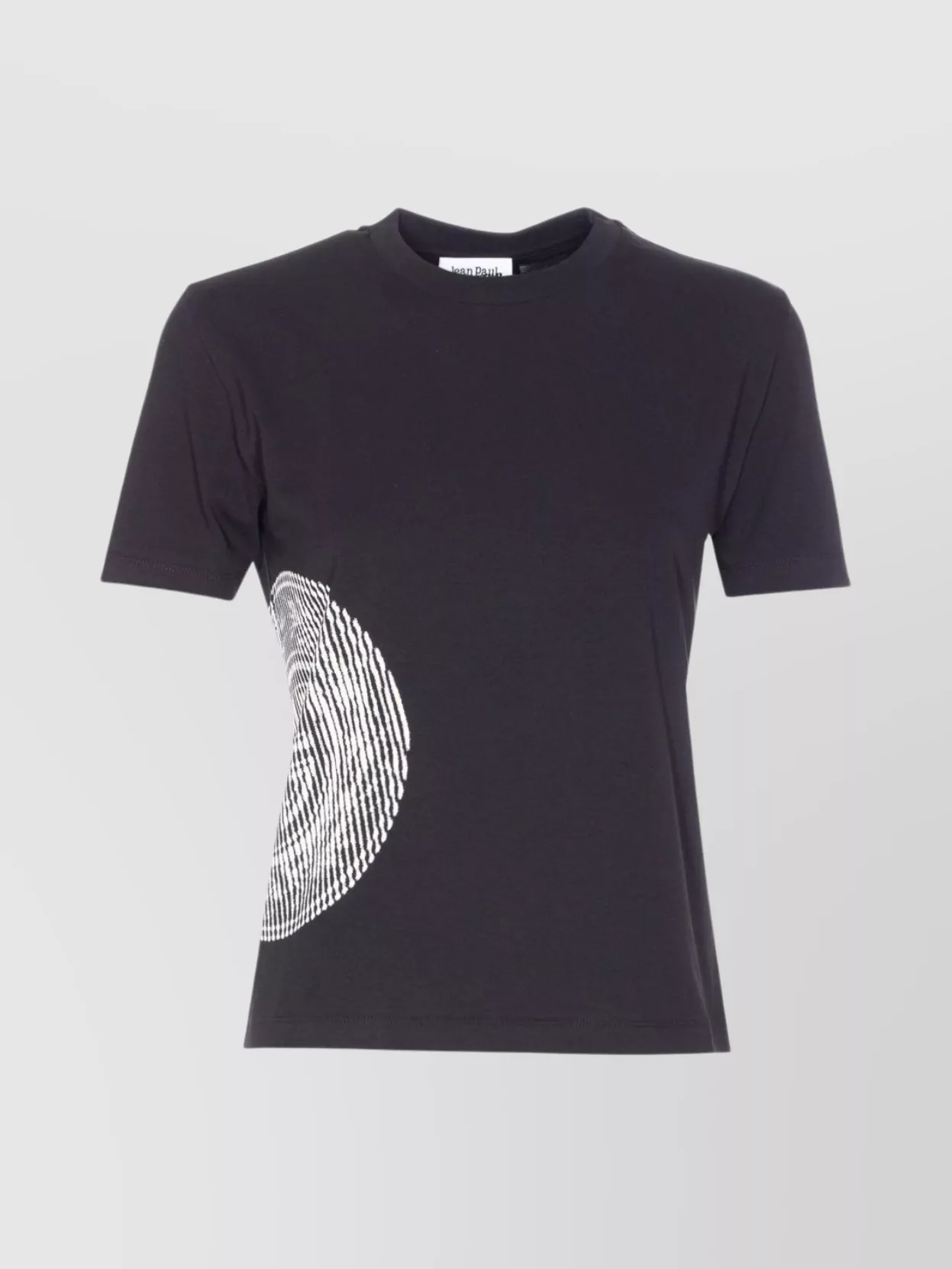 Jean Paul Gaultier Graphic Print Crew Neck Short Sleeve Top In Black