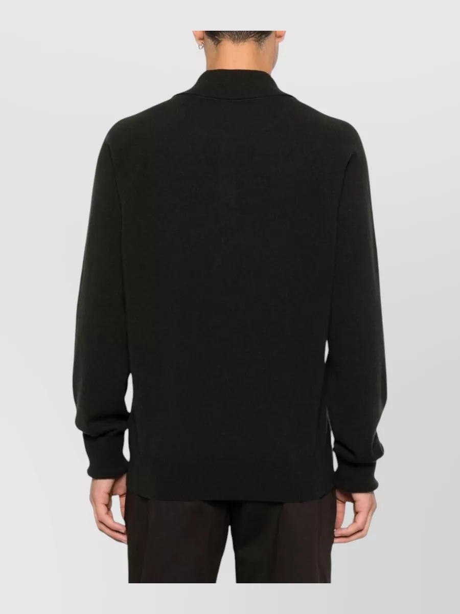 Paul Smith Fine Knit Long Sleeve Polo Sweater