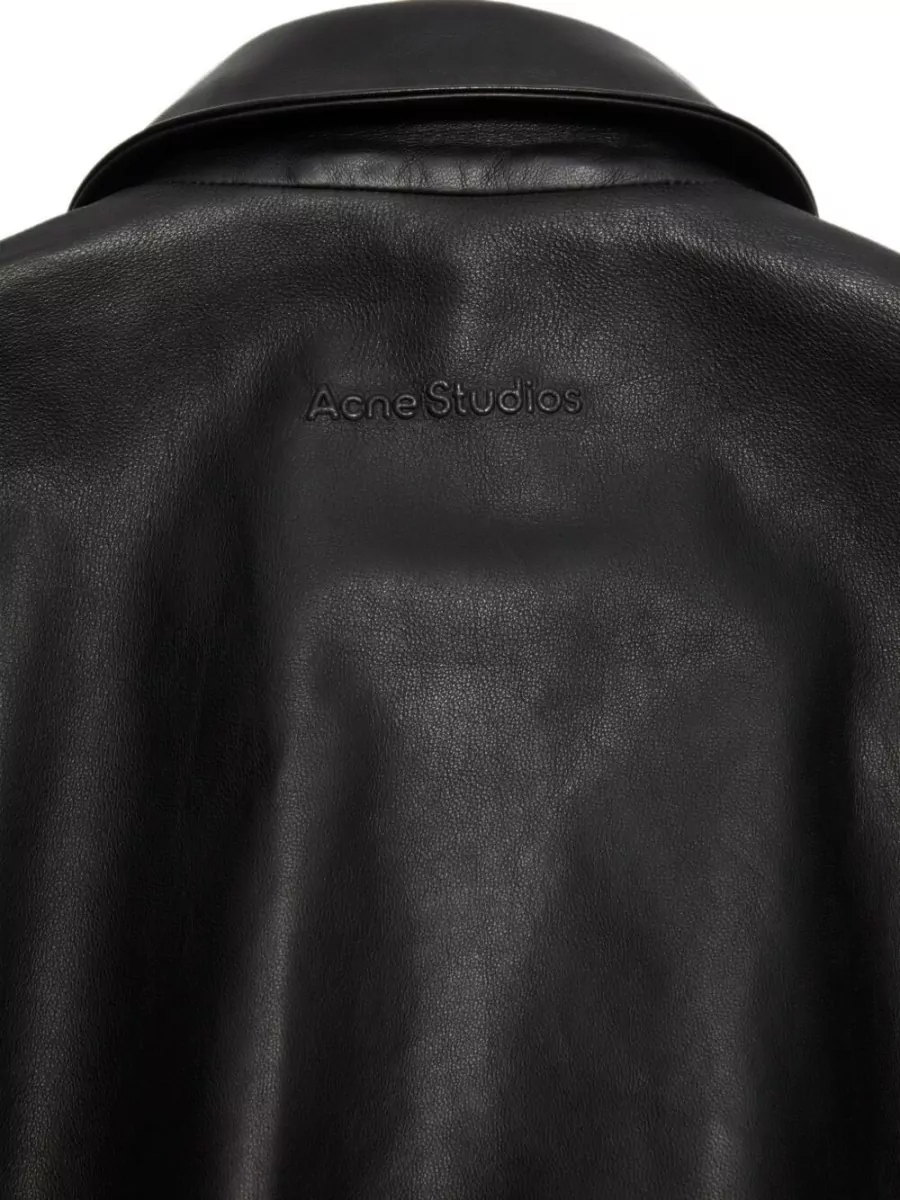 Acne Studios Lamb leather cropped biker jacket