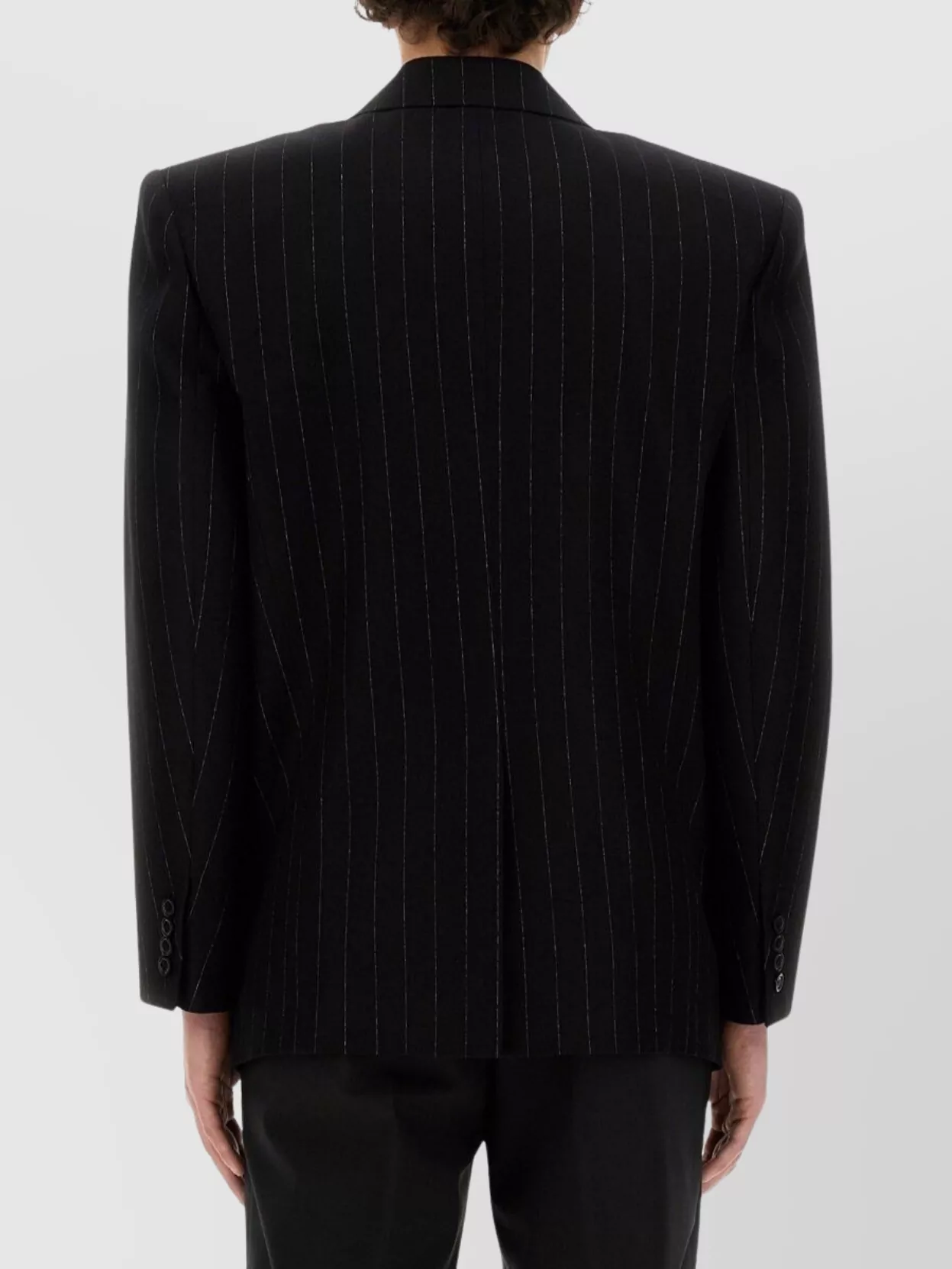 Saint Laurent Oversized Double Breasted Pinstripe Jacket
