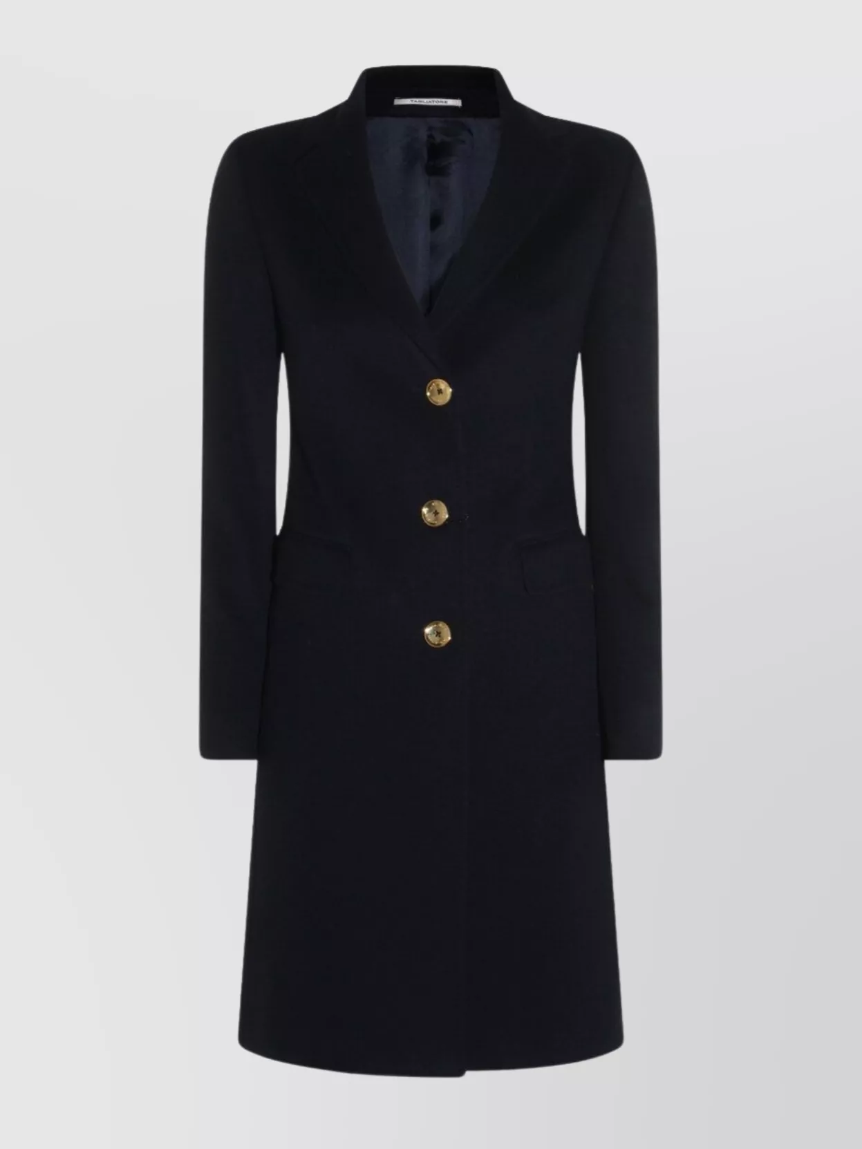 Tagliatore Long Sleeve Coat With Notched Lapel And Back Vent In Multi
